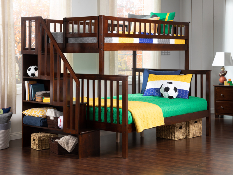 Twin Over Full Standard Bunk Bed with Bookcase by Three Posts™ Baby & Kids