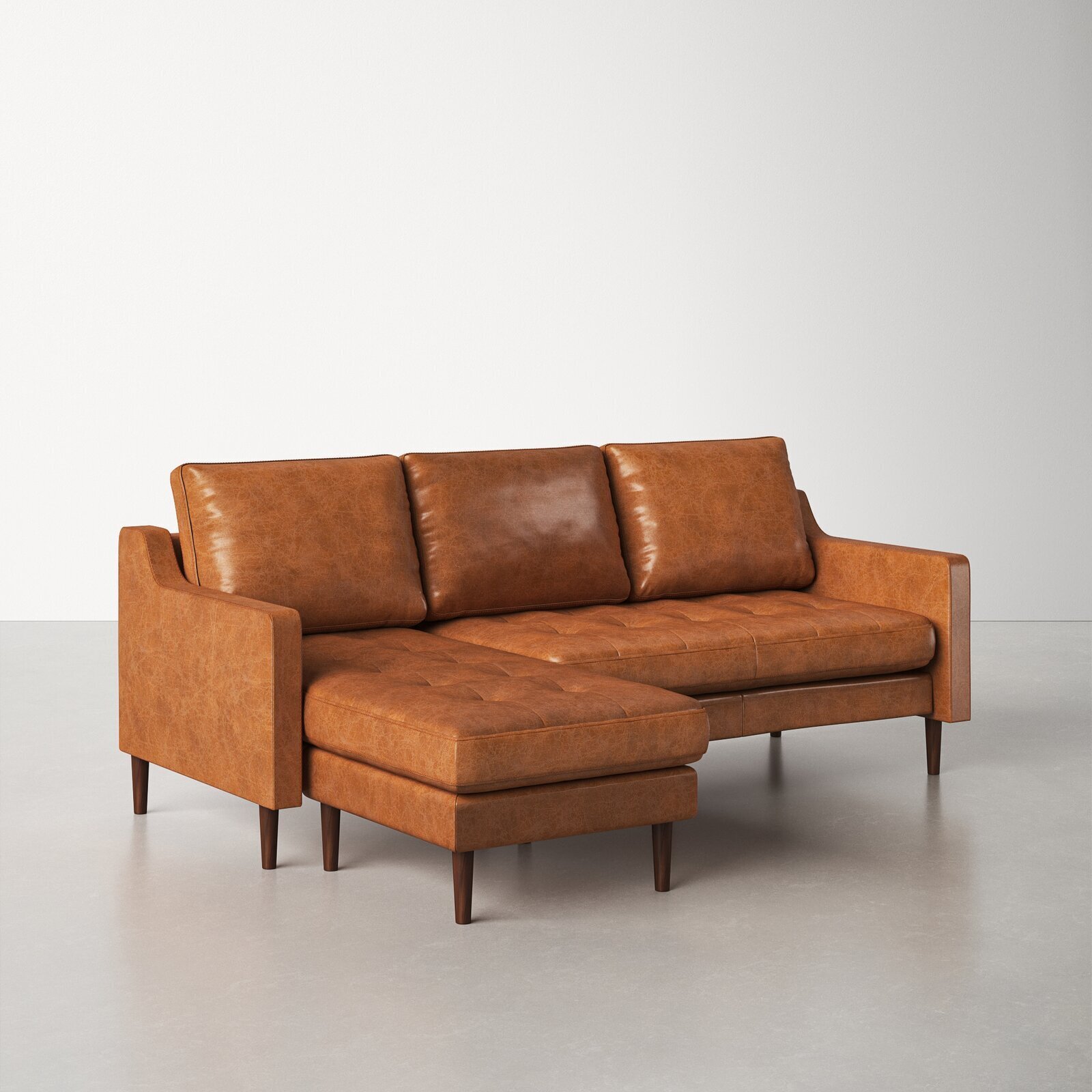 Two piece leather sectional