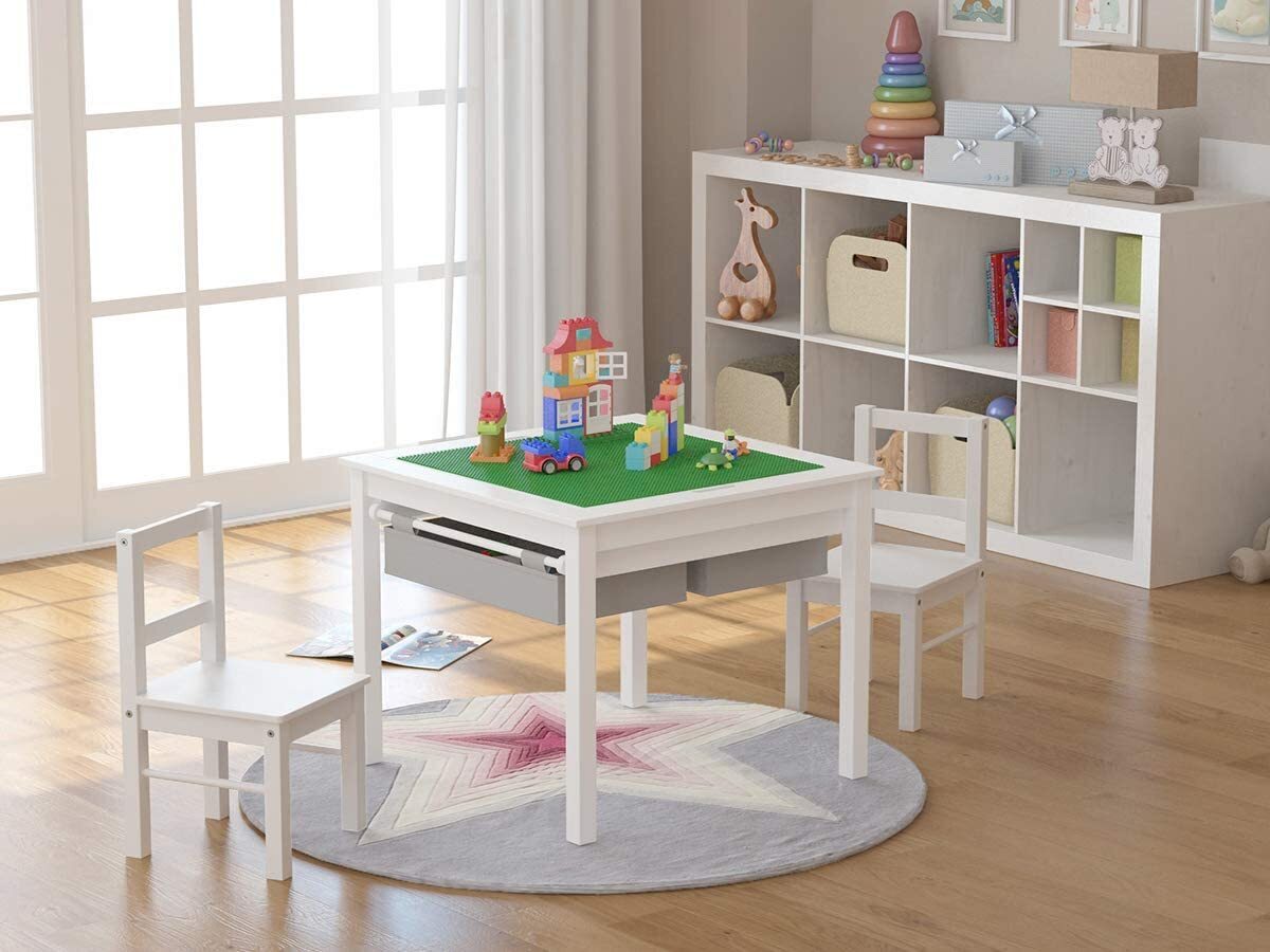 Wooden Kids Table & Chairs Set,Study Activity Toddler Desk,Kiddie-Size Furniture 