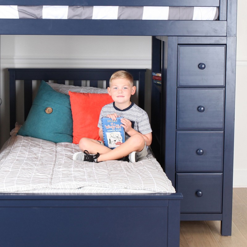 Tyree 8 Drawer Solid Wood L-Shaped Bunk Beds by Three Posts™ Baby & Kids