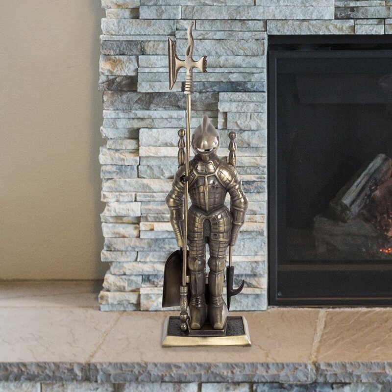 Unique Knight Fireplace Tool Set