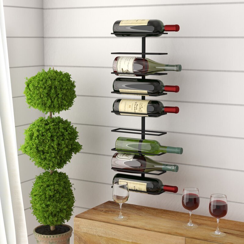 Unique T Style Metal Wall Wine Rack