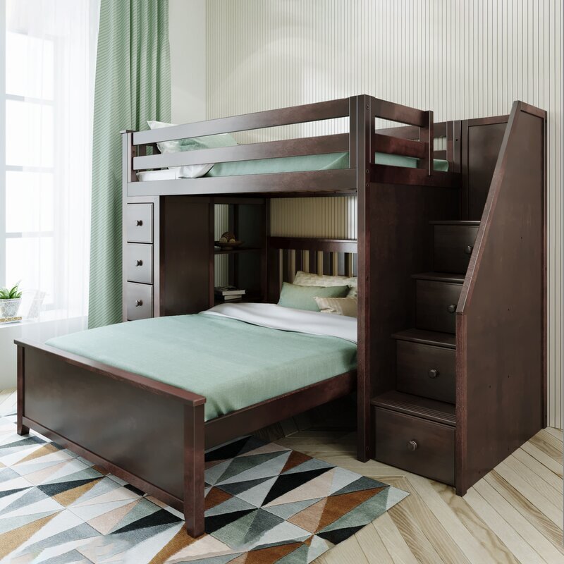 Upgraded Modern L Shaped Bunk with Built In Storage