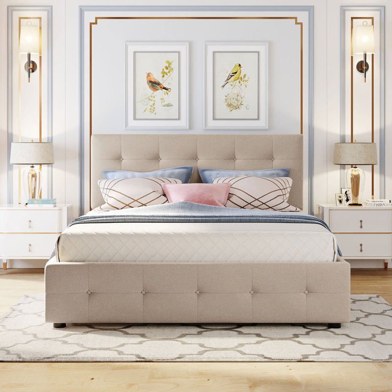 Upholstered Queen Bed With Pull Out Bed
