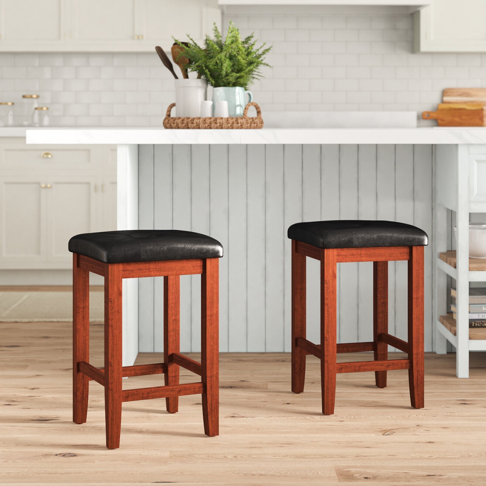 Upholstered shaker style bar stools