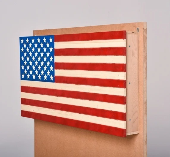 USA Flag Wall Mounted Liquor Cabinet
