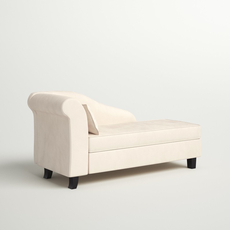 Verona One Left-Arm Chaise Flared Arms Chaise Lounge with Storage