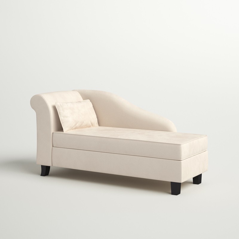Verona One Left-Arm Chaise Flared Arms Chaise Lounge with Storage