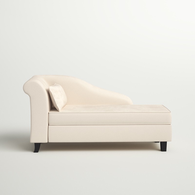Verona One Left-Arm Chaise Flared Arms Chaise Lounge with Storage