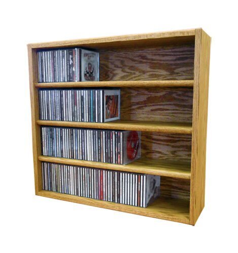 Versatile Four Layer Wood CD Wall Shelf