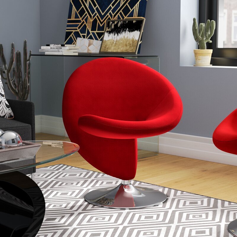 Vibrant and Unique Swivel Chair in Red