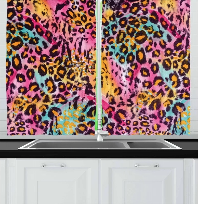 Vibrant Tailored Leopard Print Curtains