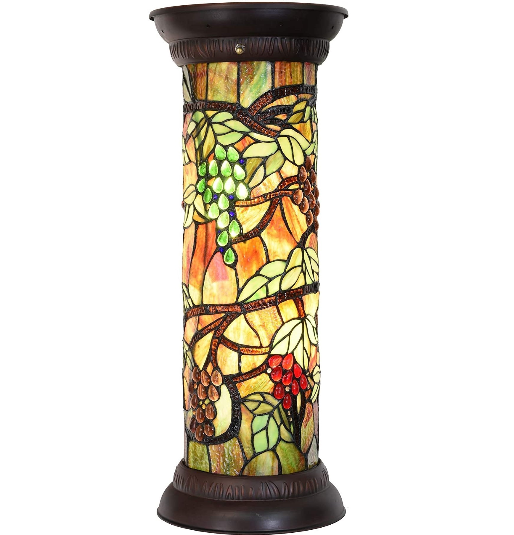Vibrant Tiffany Style Grape Pedestal Floor Lamp