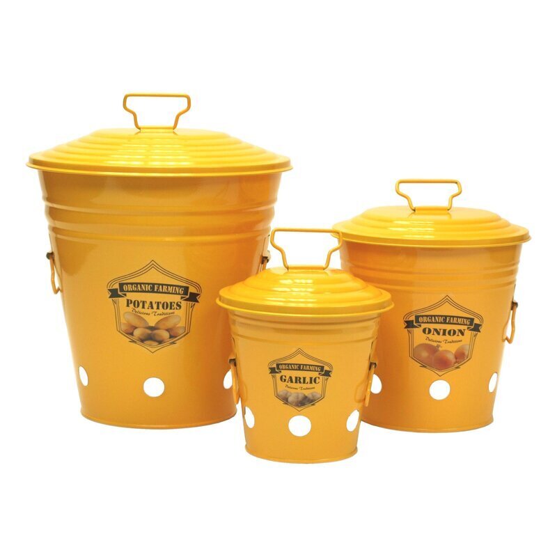 Vibrant Yellow Canisters Tea Coffee Sugar