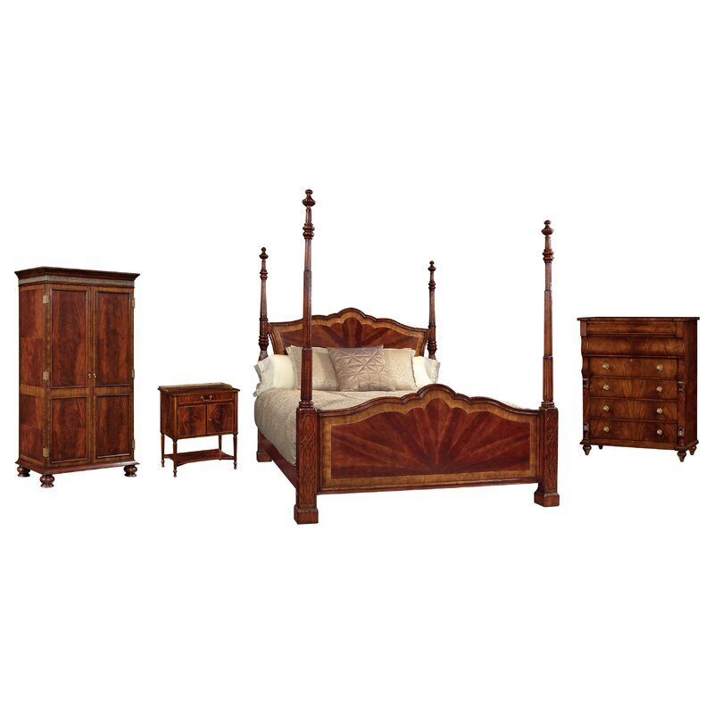 Victorian Inspired Four Poster King Bed Set