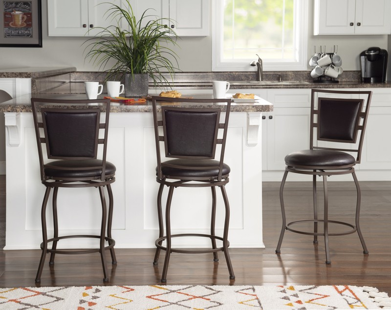 Vinciguerra Adjustable Height Swivel Bar Stool