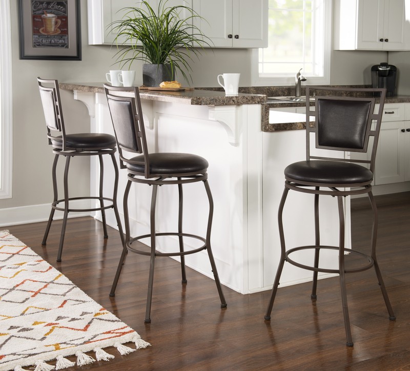 Vinciguerra Adjustable Height Swivel Bar Stool