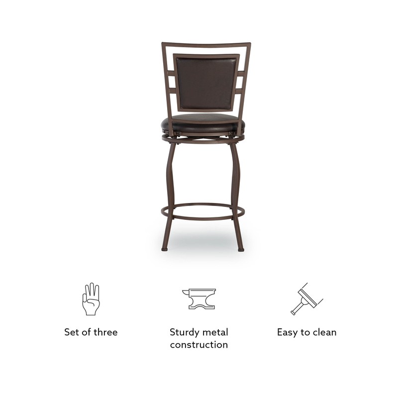Vinciguerra Adjustable Height Swivel Bar Stool
