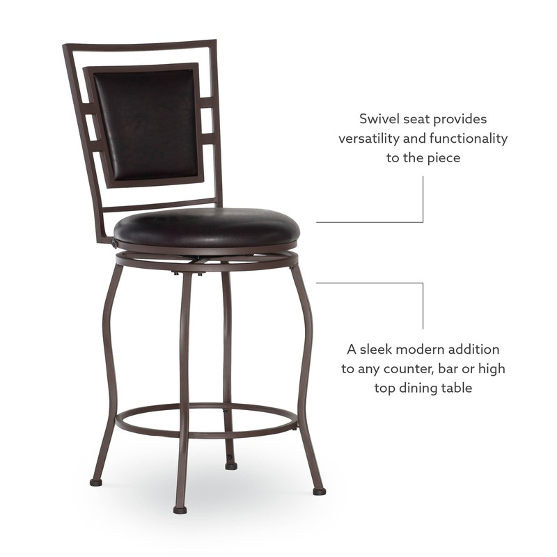 Vinciguerra Adjustable Height Swivel Bar Stool