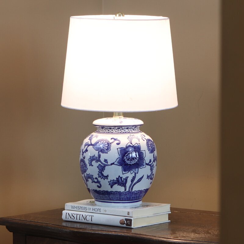 Vintage Blue and White Porcelain Lamp
