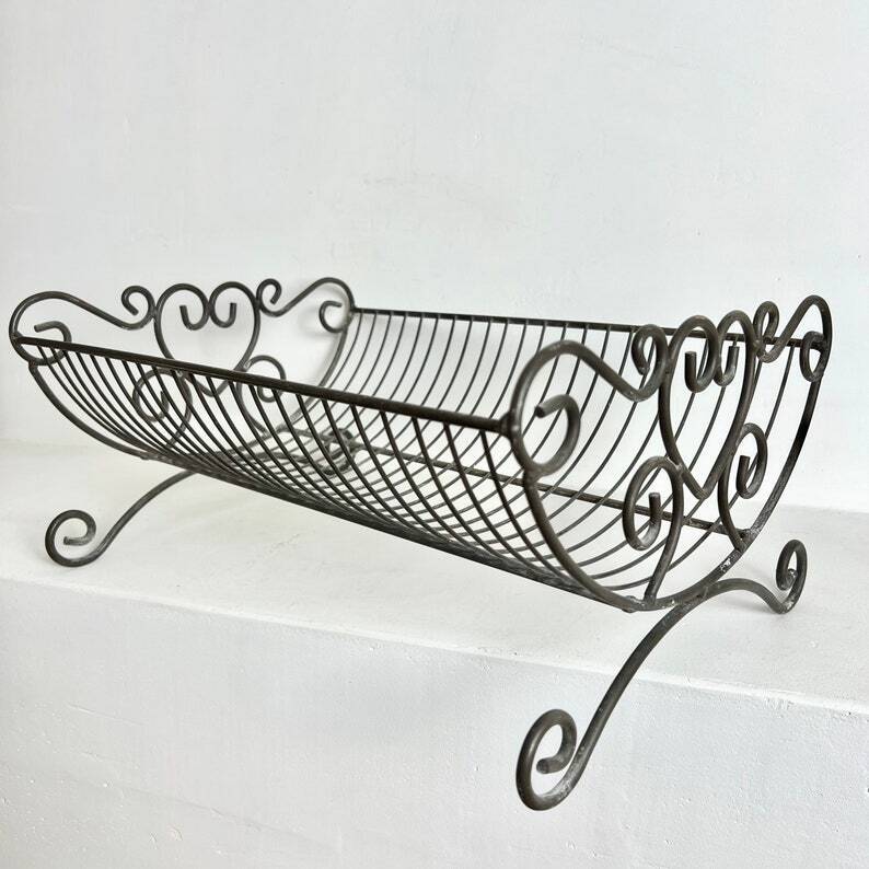 Vintage French Wire Dish Drainer, Rustic Kitchen Plate Drying Rack