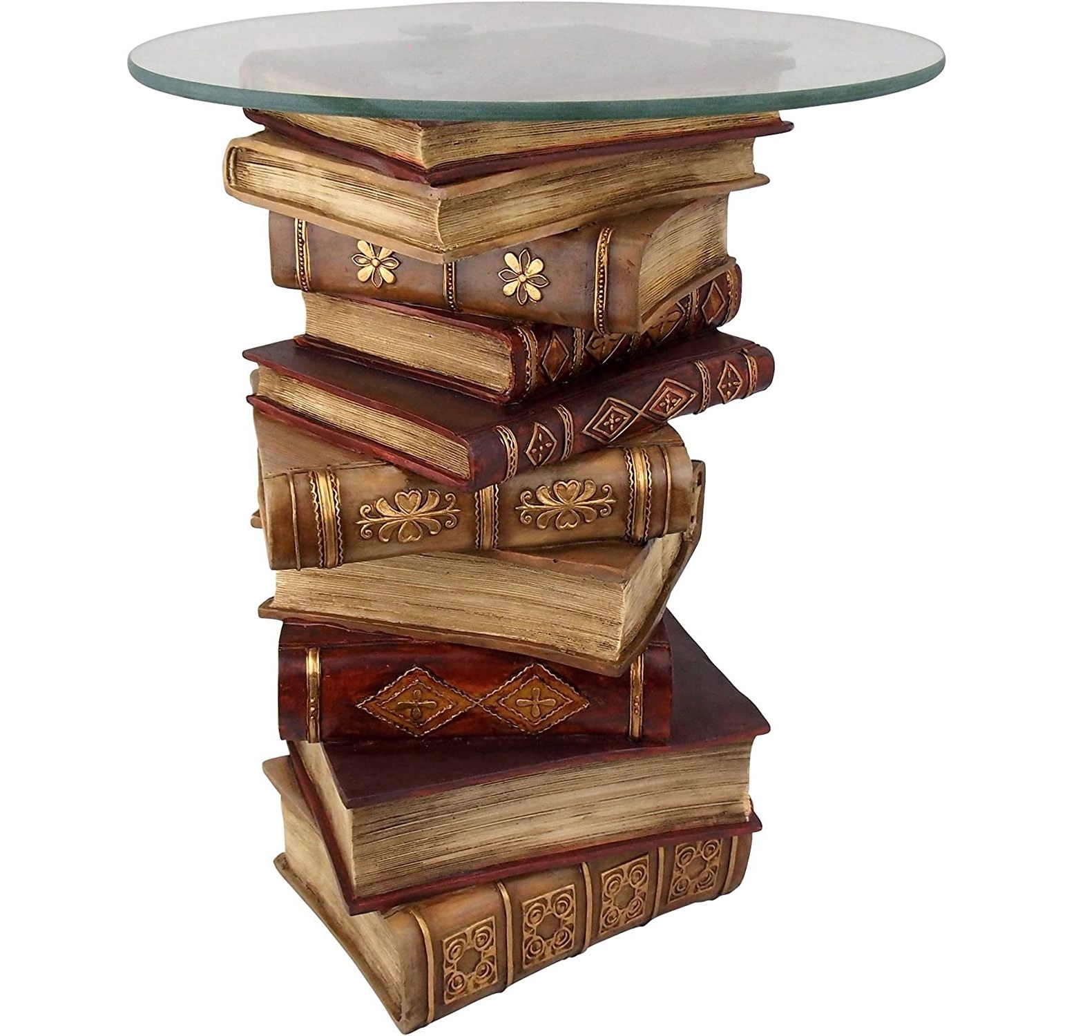 Vintage stacked book table 