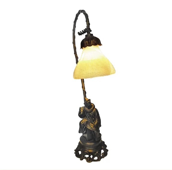 Vintage Style Metallic Figurine Lamp