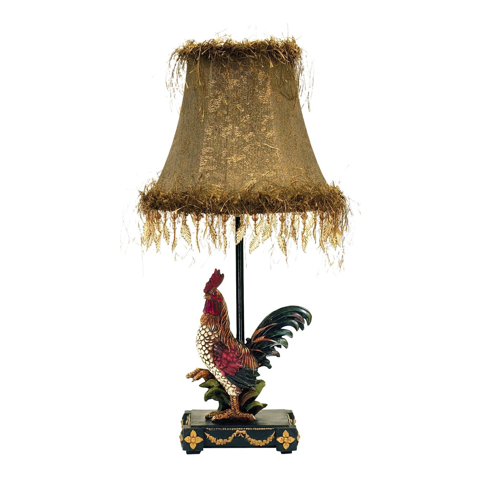 Vintage Themed Gold Shade Rooster Lamp