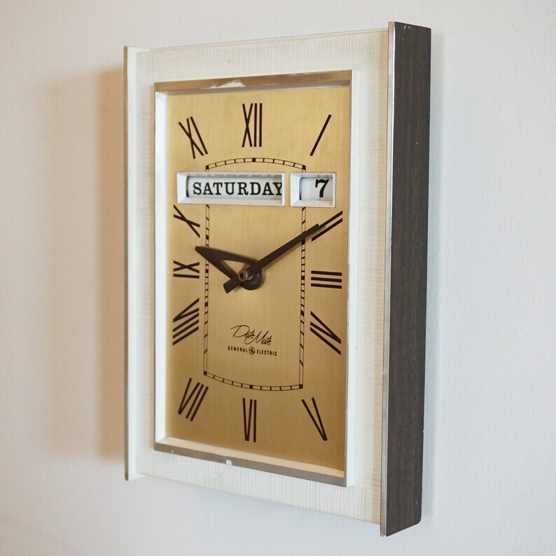 Vintage Wall Clock With Day and Date