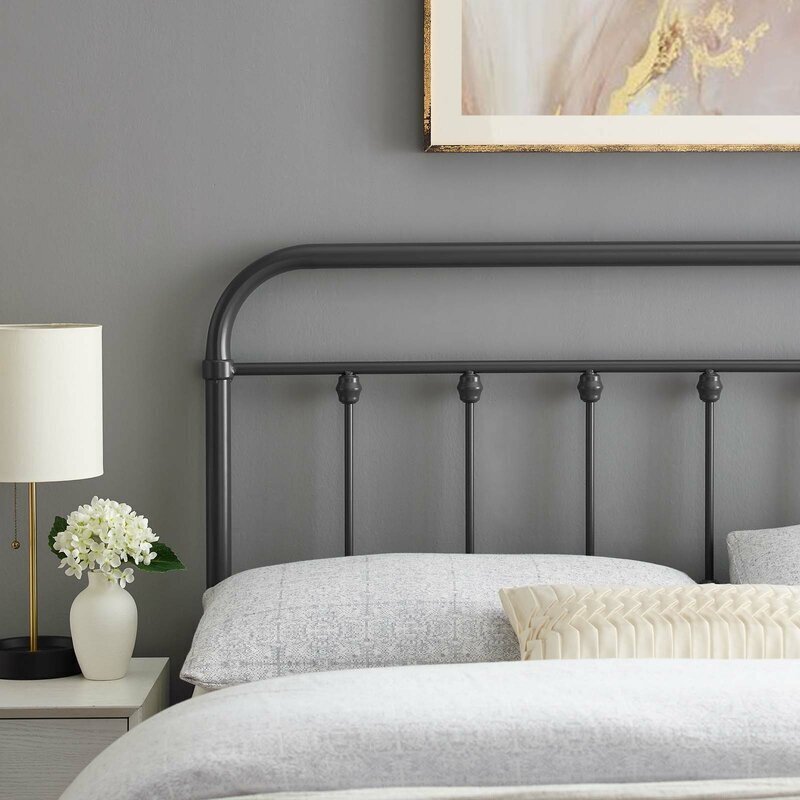 Vintage Wrought Iron Twin Bed Headboard
