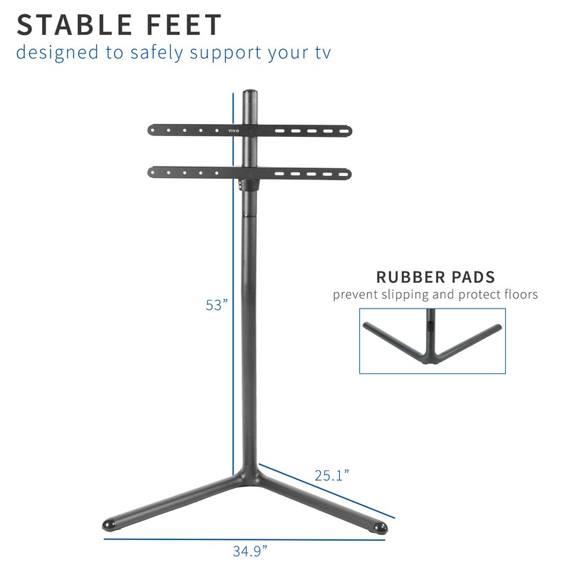 Vivo Black Swivel Floor Stand Mount for Greater Than 50" Screens Holds up to 88 Lb. lbs