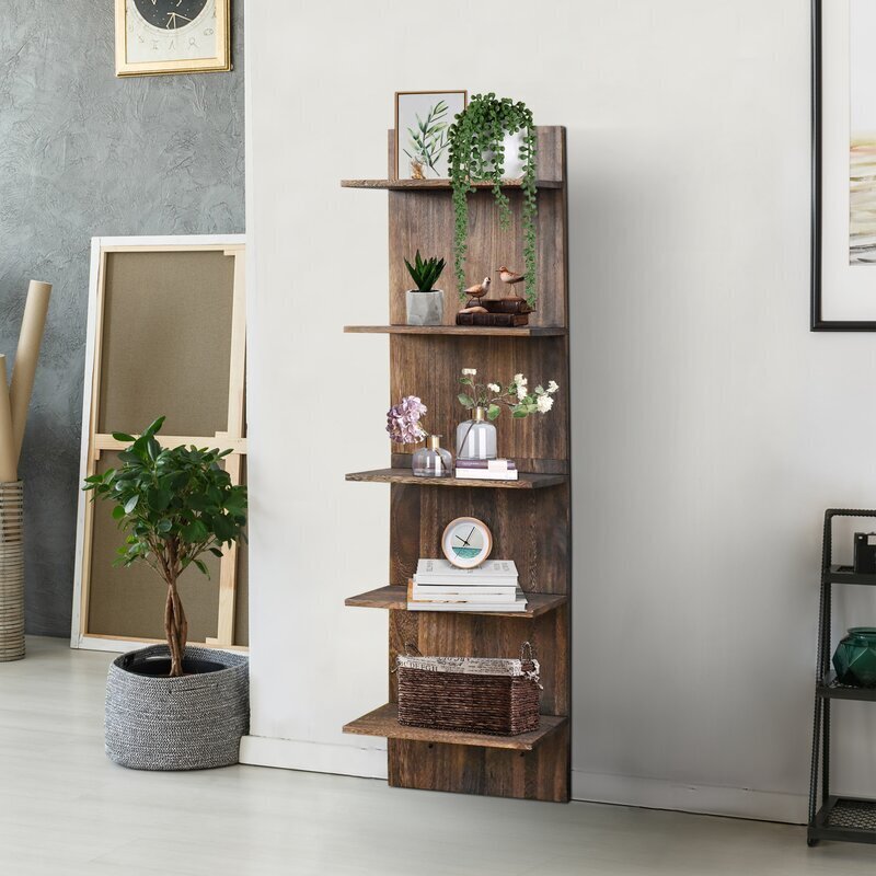 Wall Mounted Wooden Floating Bookcase