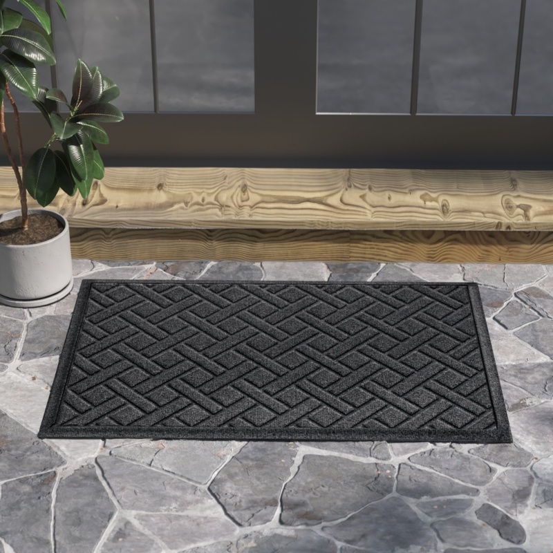 Basketweave Synthetic Fiber Doormat