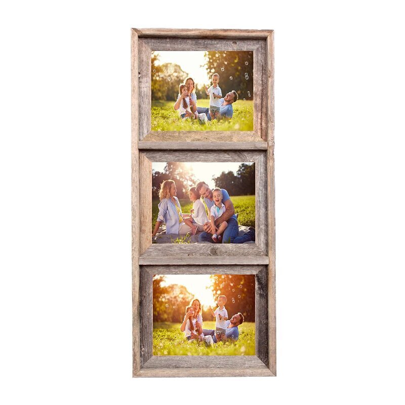 Weathered Grey Triple 8x10 Picture Frame