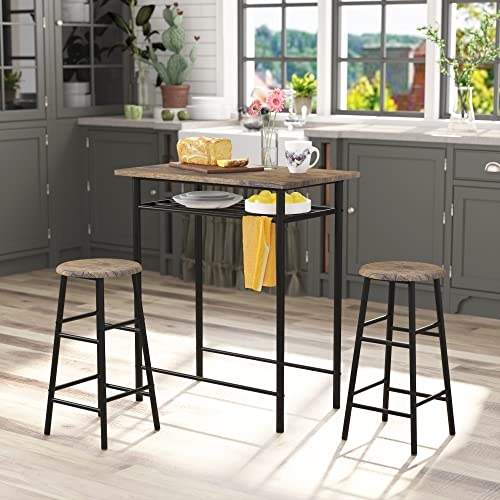 Folding Table & 4 stools Home Treats Table & Stool Set Tall Stools Kitchen Furniture 
