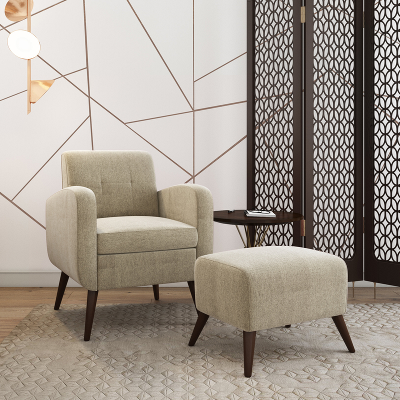 Wesson 28'' Wide Tufted Armchair and Ottoman
