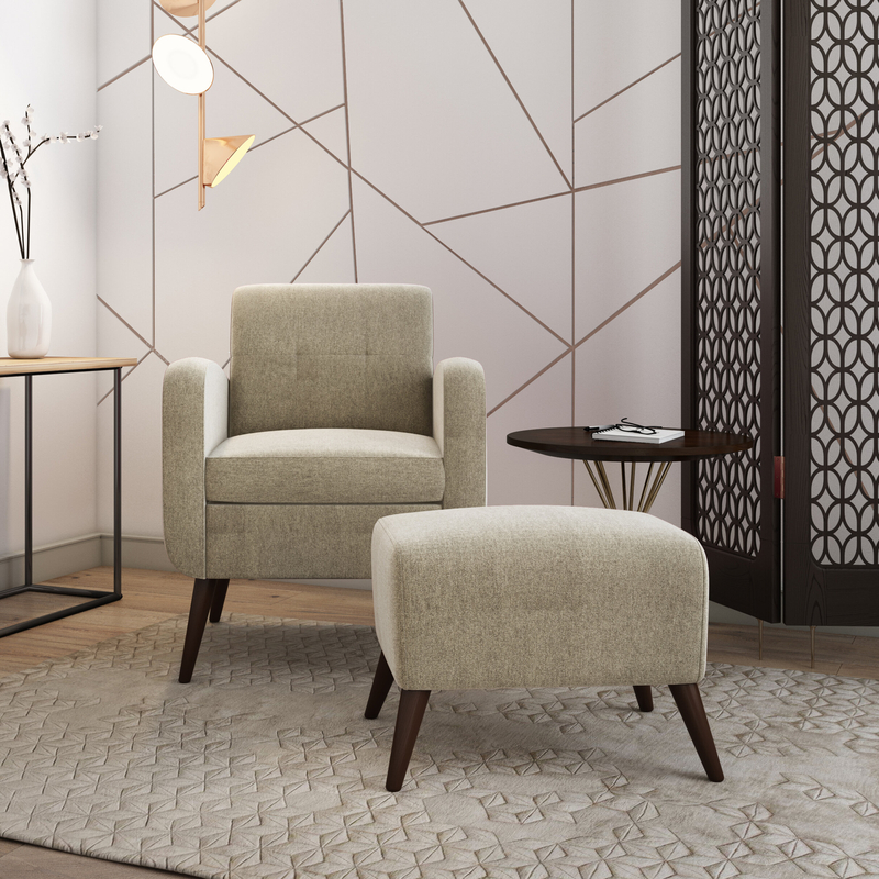 Wesson 28'' Wide Tufted Armchair and Ottoman
