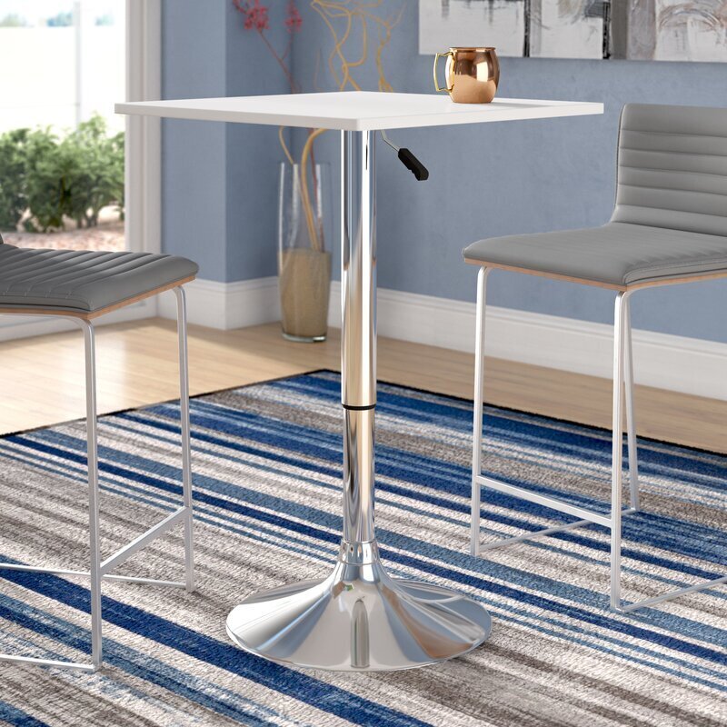 White Counter Height Adjustable Table