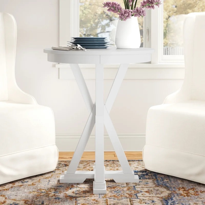 White Counter Height Solid Wood Table