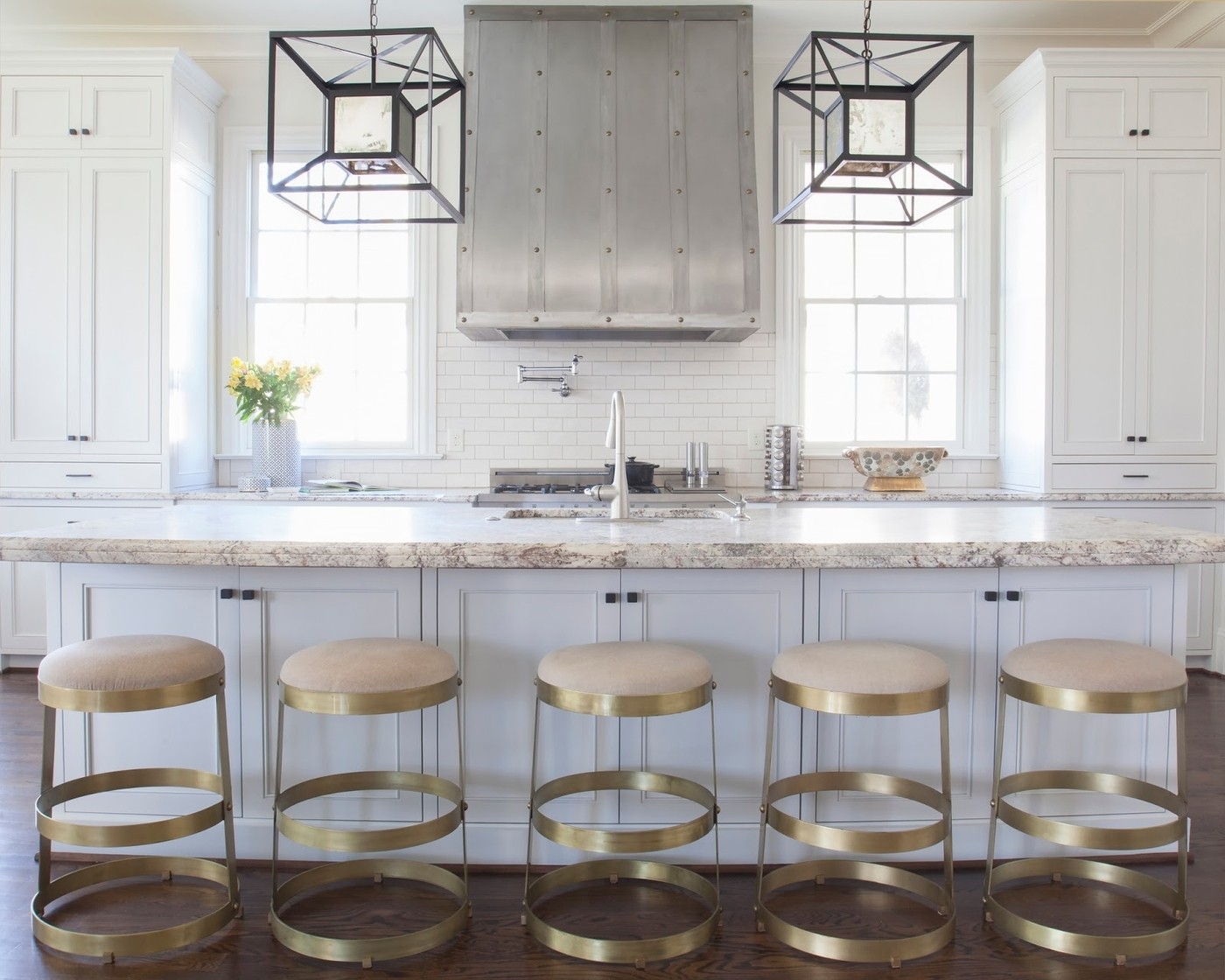 white and gold kitchen table