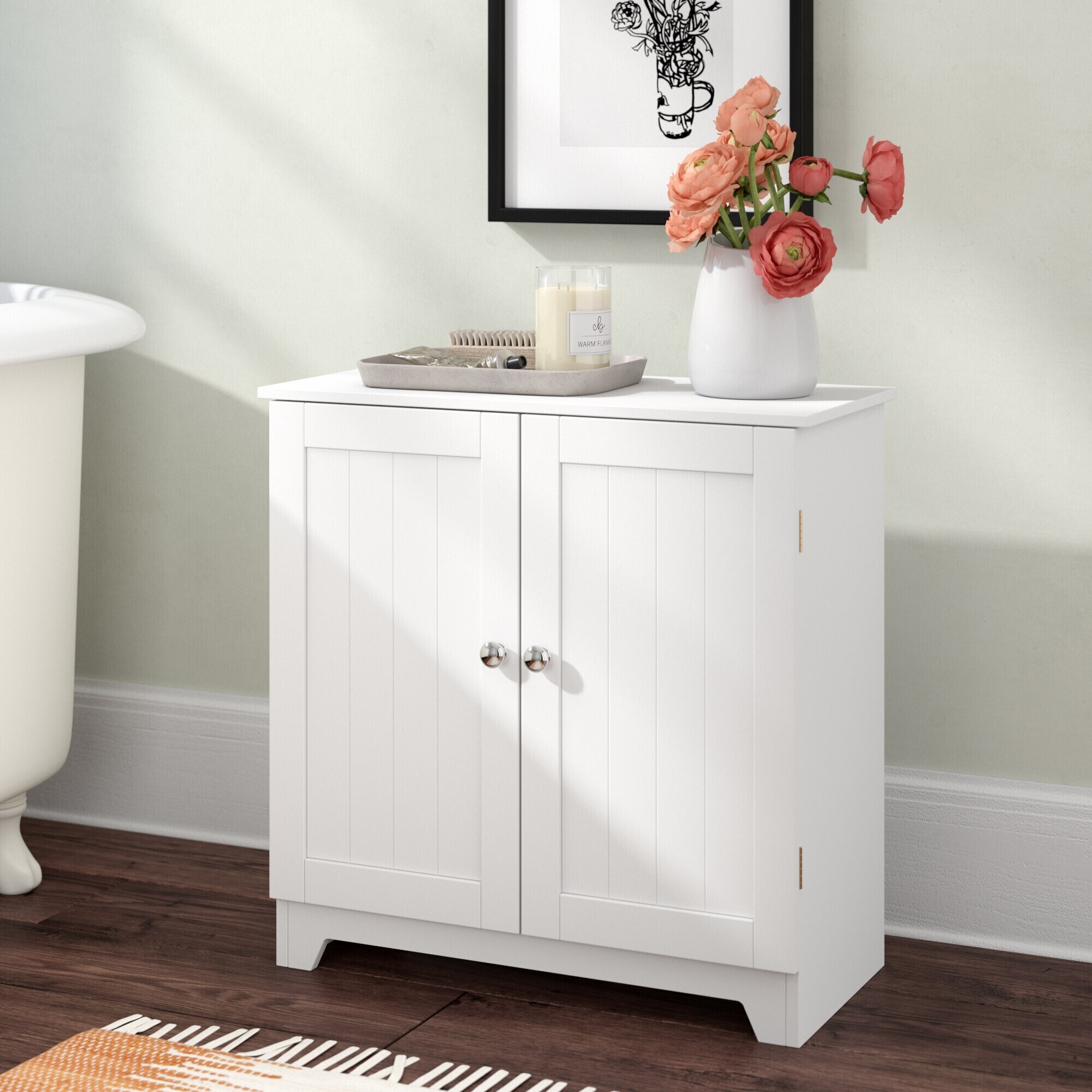 White Small Free Standing Cabinet 
