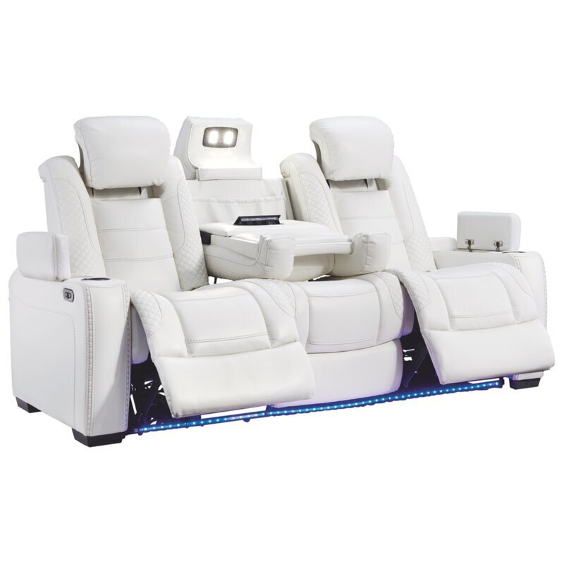White Three Seat Recliner Movie Chairs