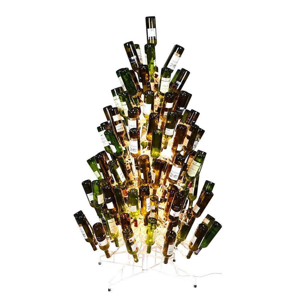 White wine bottle tree stand