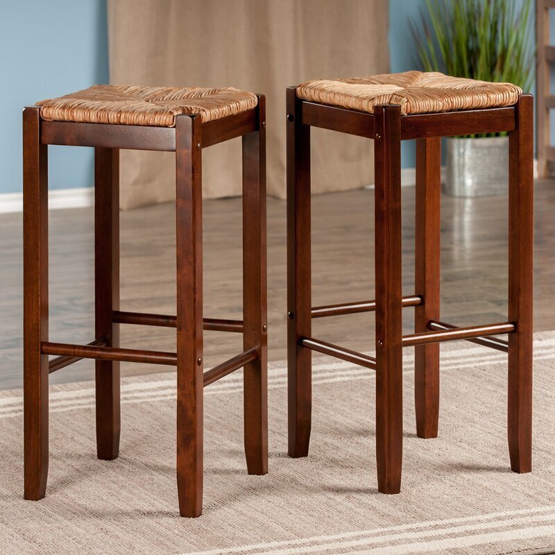Wicker and Wood Stool