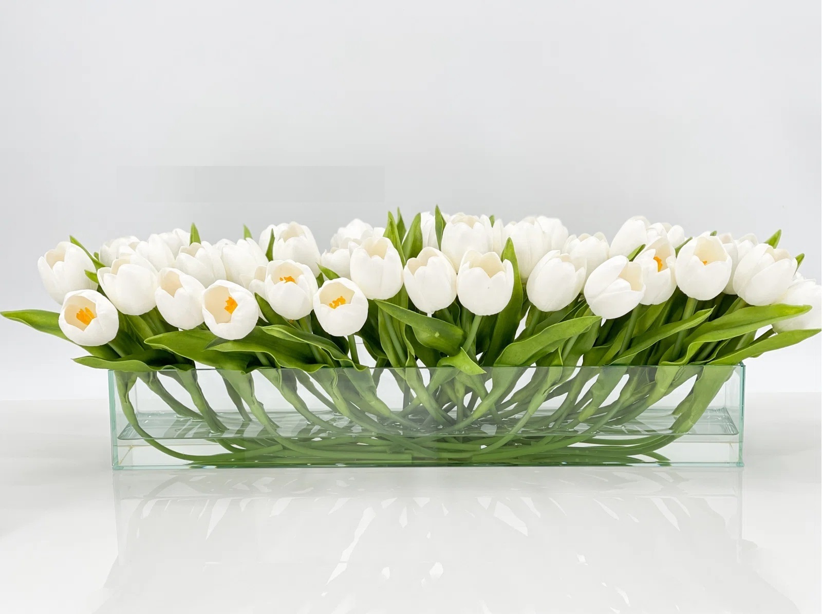 Wide Centerpiece Artificial Tulip Arrangement