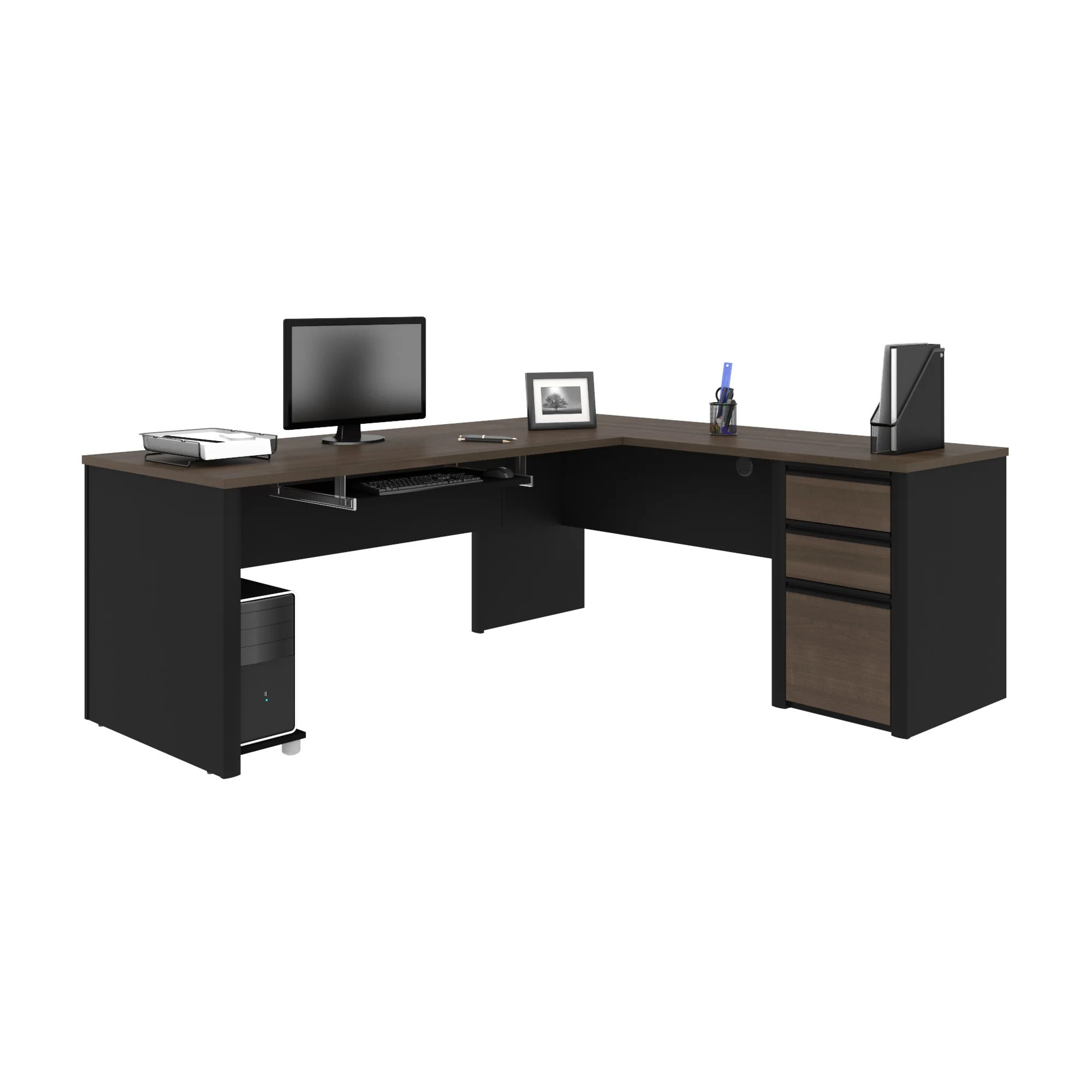 Wide Office Desk with Locking Drawers