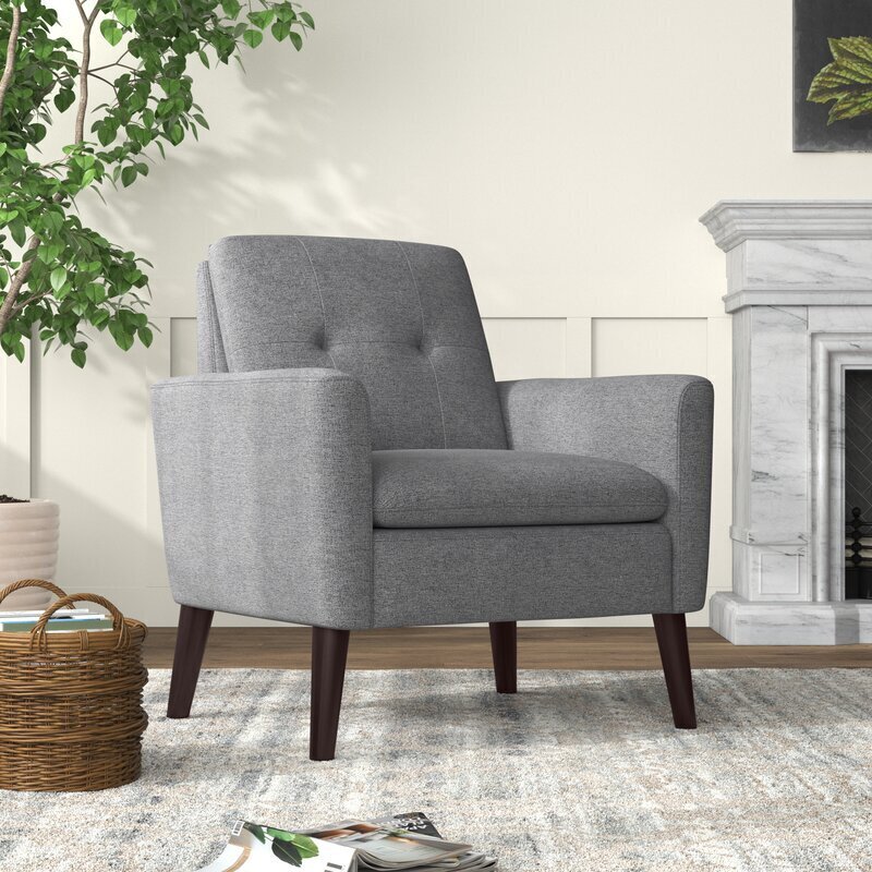 Wide Tufted Retro Armchair 