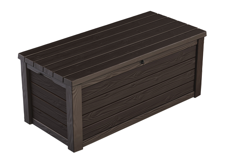 Winston Porter Arrin 150 Gallons Gallon Water Resistant Resin Lockable Deck Box in Dark Brown