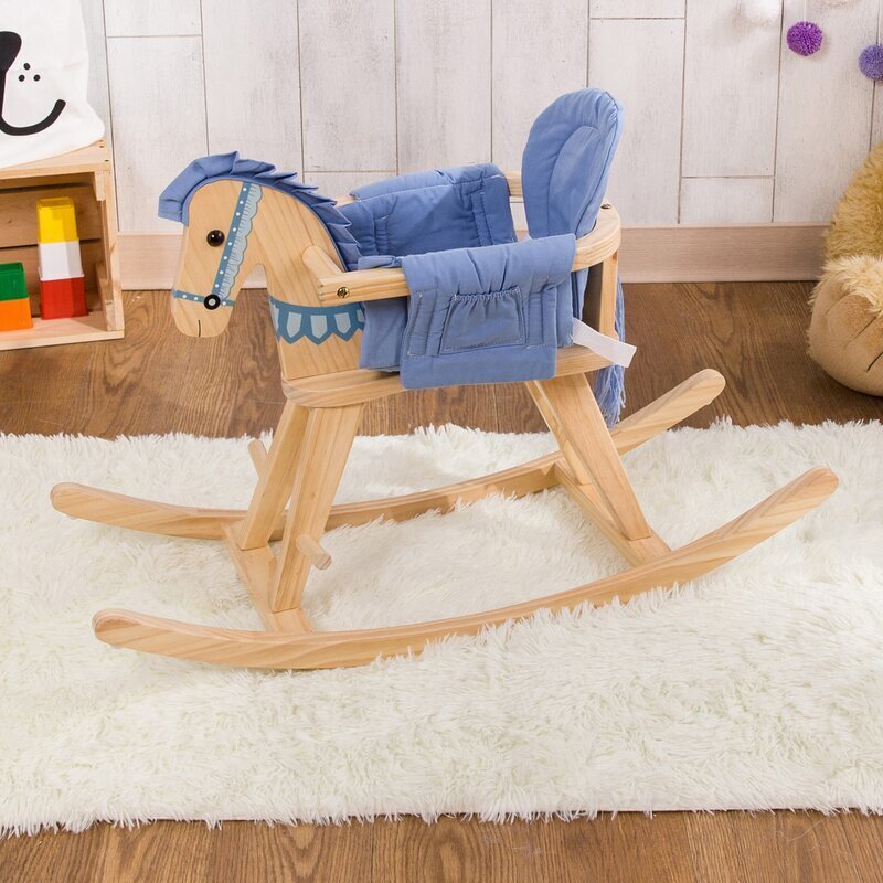 Wood rocking horse for babies and kids