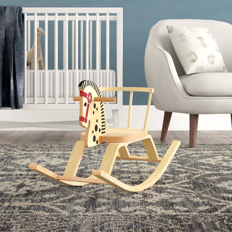 Wood rocking horse for toddlers